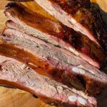 Meaty smoked bbq pork ribs